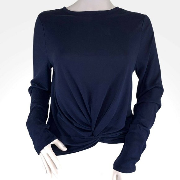 JoyLab Tops - Joy Lab Navy Blue Twist-Front Long Sleeve Top M